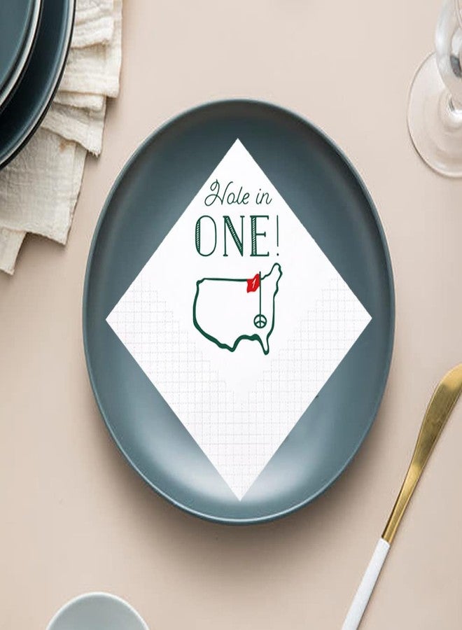 Geloar Golf Cocktail Napkins, 100 Pack Hole in One First Birthday Golf Themed Paper Disposable Cocktail Beverage Napkins for Baby 1st Hole In One Birthday Decorations 2-Ply, 5x5 Inches (Hole in One) - Image 4